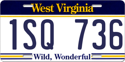 WV license plate 1SQ736