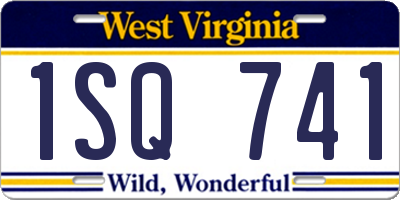 WV license plate 1SQ741