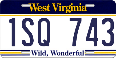 WV license plate 1SQ743