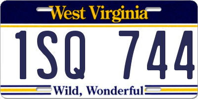WV license plate 1SQ744