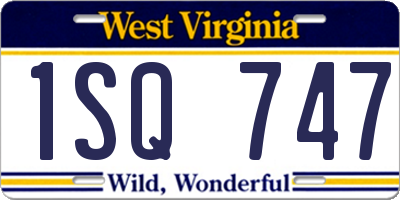 WV license plate 1SQ747