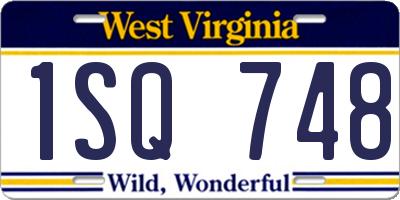 WV license plate 1SQ748
