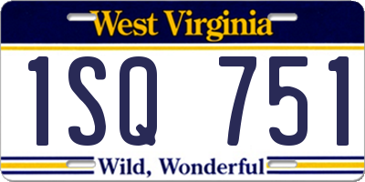 WV license plate 1SQ751