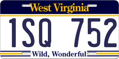 WV license plate 1SQ752