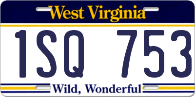 WV license plate 1SQ753