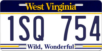 WV license plate 1SQ754
