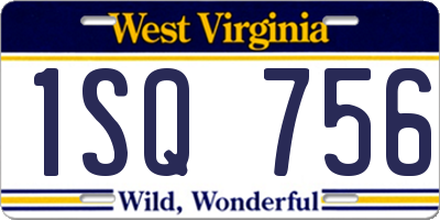 WV license plate 1SQ756