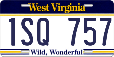 WV license plate 1SQ757