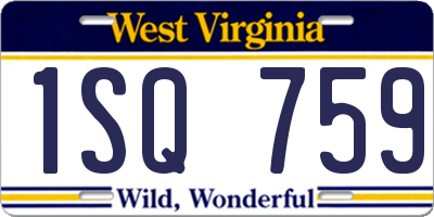 WV license plate 1SQ759