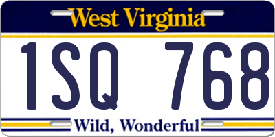 WV license plate 1SQ768