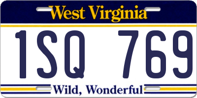 WV license plate 1SQ769