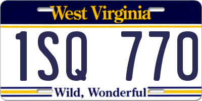 WV license plate 1SQ770