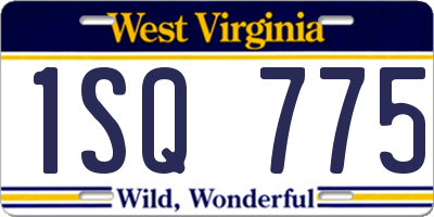 WV license plate 1SQ775