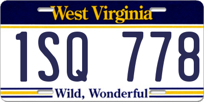 WV license plate 1SQ778