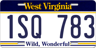 WV license plate 1SQ783