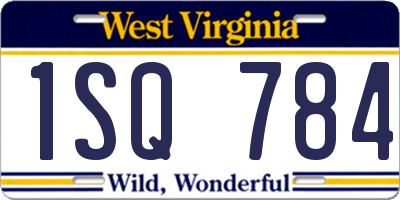 WV license plate 1SQ784