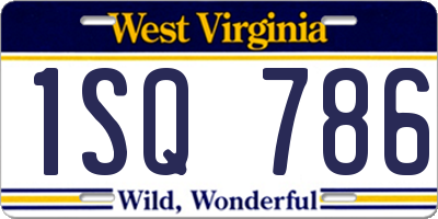WV license plate 1SQ786