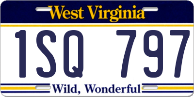 WV license plate 1SQ797