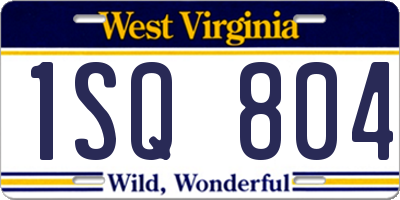 WV license plate 1SQ804