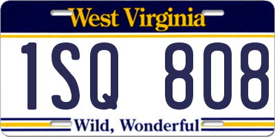 WV license plate 1SQ808