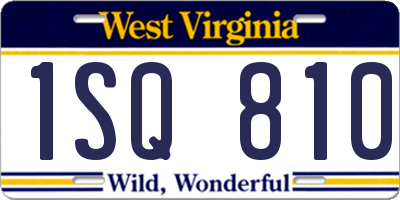 WV license plate 1SQ810