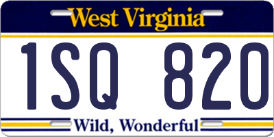 WV license plate 1SQ820