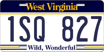 WV license plate 1SQ827