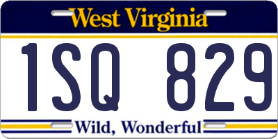 WV license plate 1SQ829