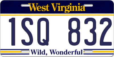 WV license plate 1SQ832