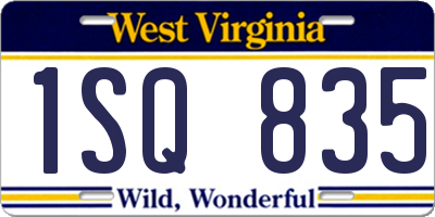 WV license plate 1SQ835