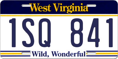 WV license plate 1SQ841