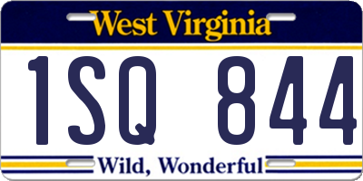 WV license plate 1SQ844
