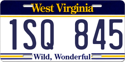 WV license plate 1SQ845