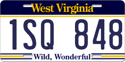 WV license plate 1SQ848