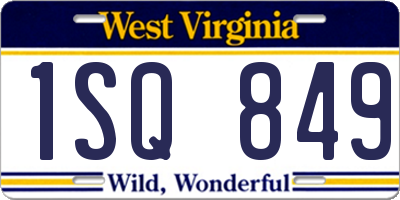 WV license plate 1SQ849