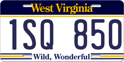 WV license plate 1SQ850
