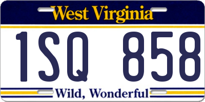 WV license plate 1SQ858
