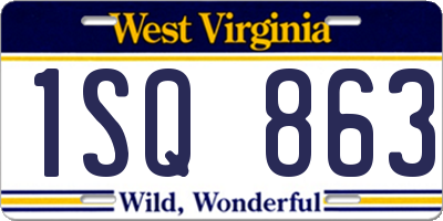 WV license plate 1SQ863