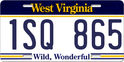 WV license plate 1SQ865