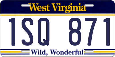WV license plate 1SQ871