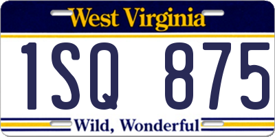 WV license plate 1SQ875
