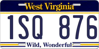 WV license plate 1SQ876