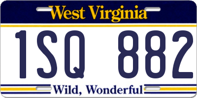 WV license plate 1SQ882