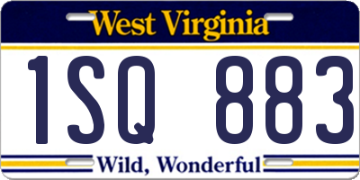 WV license plate 1SQ883