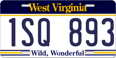 WV license plate 1SQ893