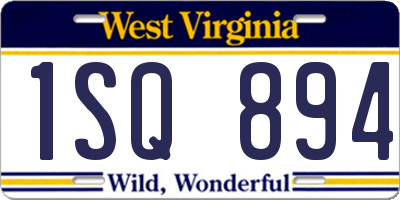 WV license plate 1SQ894