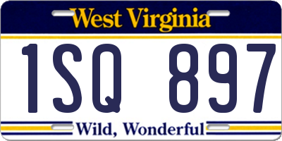 WV license plate 1SQ897