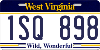 WV license plate 1SQ898