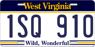 WV license plate 1SQ910