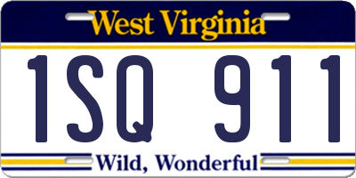 WV license plate 1SQ911
